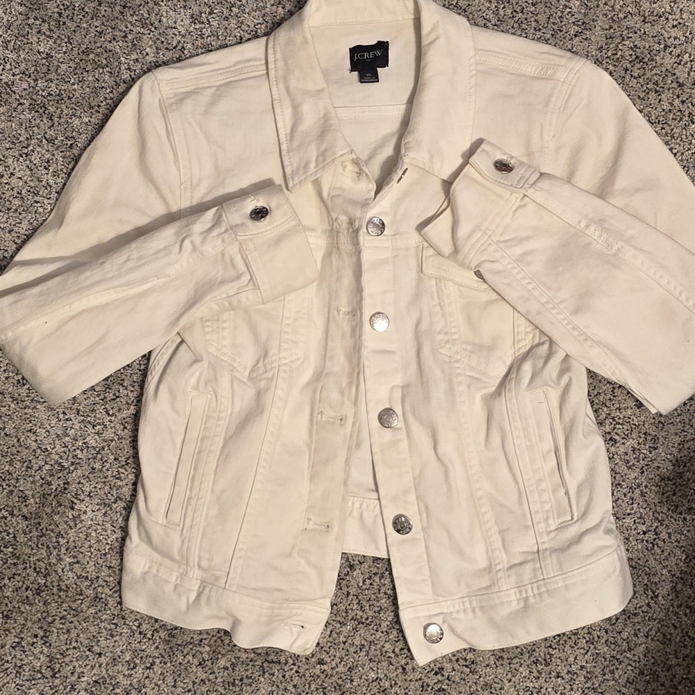 J. Crew Women's White Denim Jacket